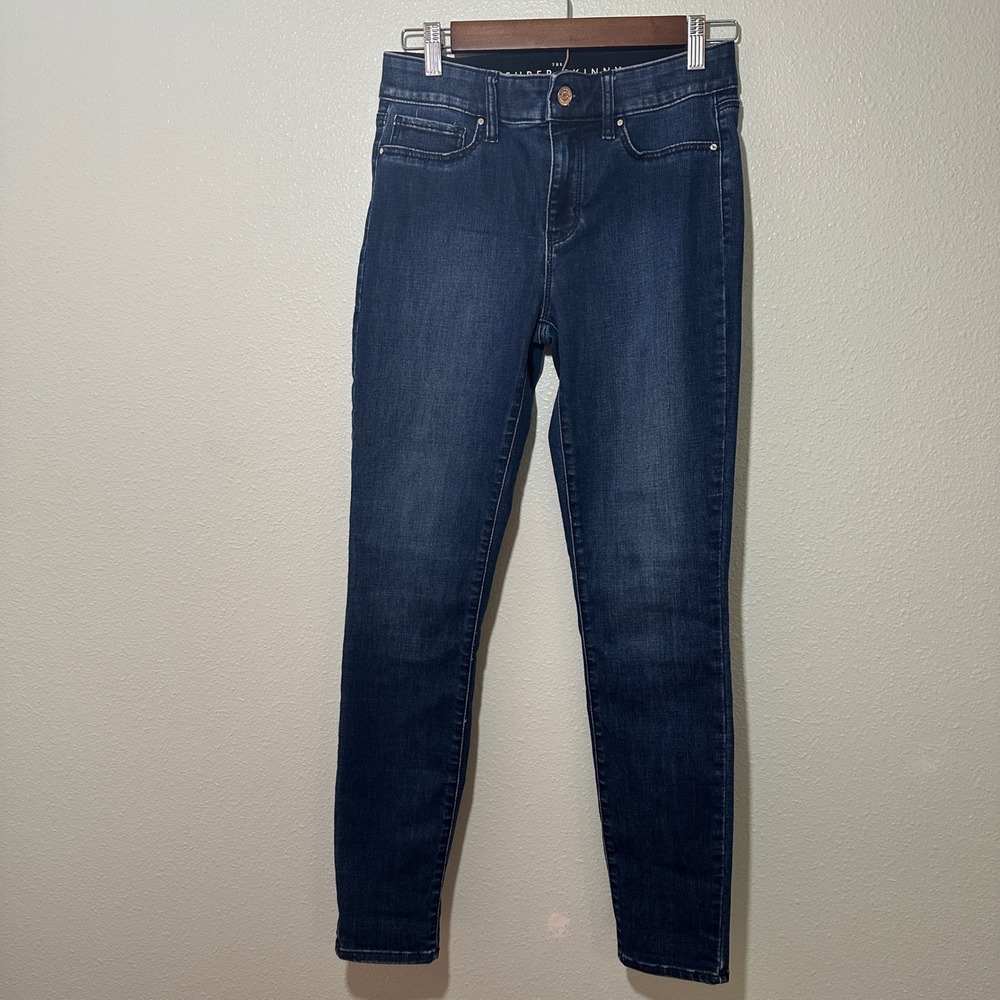 White House Black Market Super Skinny Jegging Mid Rise Dark Wash Jeans Sz 2